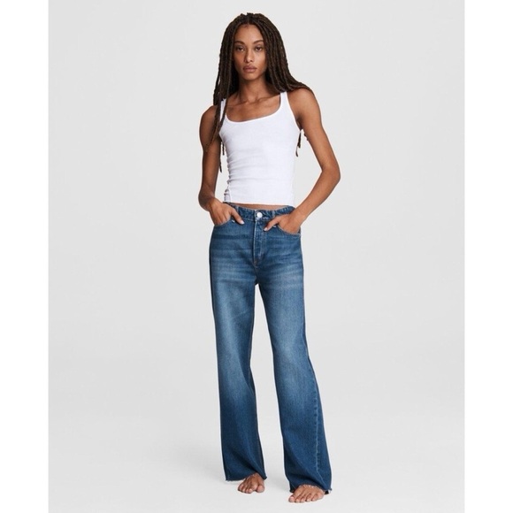 NWT Rag & Bone Logan Jeans Denim in Jasper Dark Blue - Picture 4 of 13